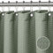 FIISAYL Waffel Duschvorhang Shower Curtains mit Magnet Waschbar Textil Polyester Stoff Bad Vorhang mit 12 Duschvorhangringe Wasserdicht für Dusche und Badewanne 90 x 183 cm(Grün)
