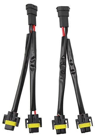 Grcfumo H11 H8 H9 Verlängerungskabelbaum, Stecker auf Buchse Verlängerungskabelbaum Scheinwerfer, PVC 2-Wege-Kabelanschlusskabelbaum für LKW-Pickup-LED-Kabelstecker