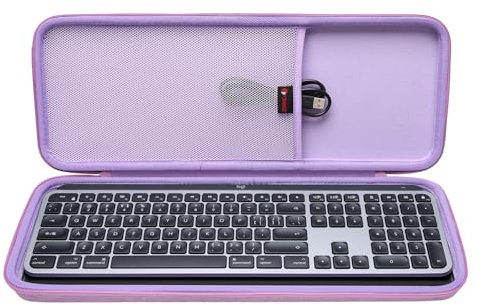 XANAD Custodia rigida per Logitech MX Keys/MX Keys Advanced MIC tastiera illuminata wireless (viola) - interno: 43,7 x 15,7 x 3 cm
