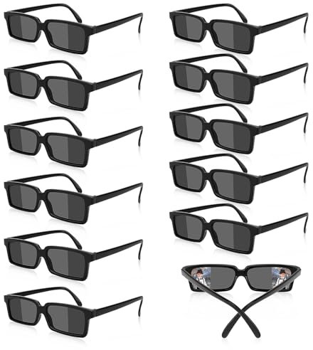 SelfTek Detektiv Set Kinder, 12 Stück Agent Brille Rückansicht Detektiv Brille, Agen Spy Brille Geheimagent Sonnenbrille Detektiv Geburtstag Kindergeburtstag