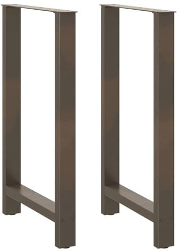 vidaXL Couchtischbeine Naturstahl 2 STK. 60x(100-101) cm Stahl, Tischbein, Tischbein Metall, Esstischbein, Möbelbein, Schreibtischbein