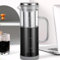 JanYoo Cold Brew Coffee Maker 800 ml, Cold Brew Coffee Maker with 304 Stainless Steel Filter, Brewing Glass Carafe with Non-Slip Handle, Spout for Iced Coffee, Iced Tea