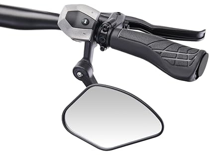 Krampe Fahrradspiegel KF Sport Typ C - Made in Germany, Spiegelmaß 13,1 x 8,2 cm, stabiler Rückspiegel für E-Bike & Fahrrad, individuell einstellbar, für linke und rechte Lenkerseite