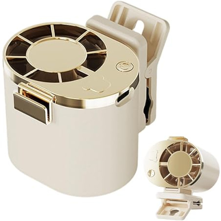 Genérico Ventilador Pequeño Con Pinza - Giratorio 360 Grados sin Aspas - Ventilador Recargable Con Pinza Para Exteriores - Para Hombres Mujeres Niños Personas Mayores Playa Ciclismo Desplazamientos