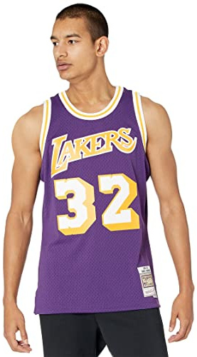 Mitchell & Ness NBA Swingman Road Jersey Lakers 84 Magic Johnson Purple XL