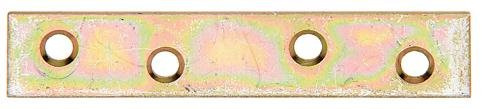 Alberts 336493 Flachverbinder, schmal - galvanisch gelb verzinkt, 80 x 15 mm / 50 Stück