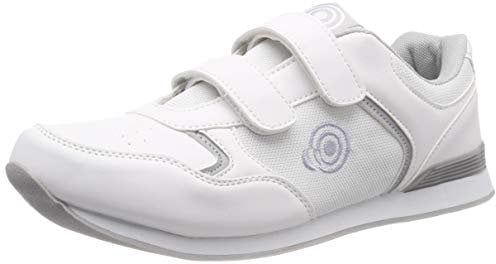 Dek Jack Mens Bowling Velcro Shoes White Size 9 UK