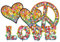 Autoaufkleber, Blumendesign: Love and Peace 08