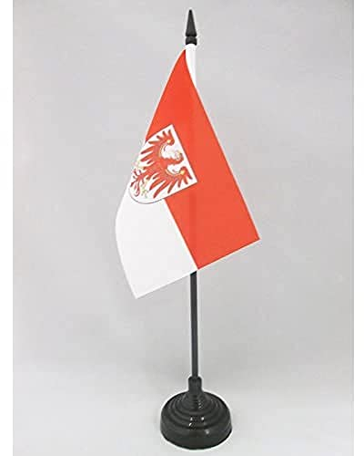 AZ FLAG - Tischflagge Brandenburg - 15x10 cm - Brandenburg Tischfahne 10 x 15 Cm - Flaggen