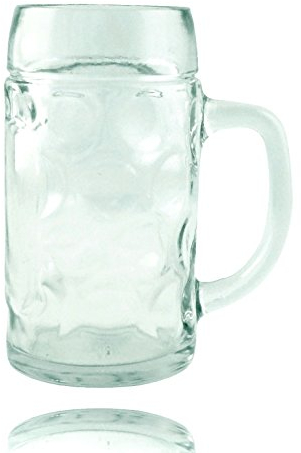 Bavariashop Maßkrug Neutral, 0.5 Liter Fassungsvermögen, ohne Dekoration, Bierkrug, Spülmaschinenfest