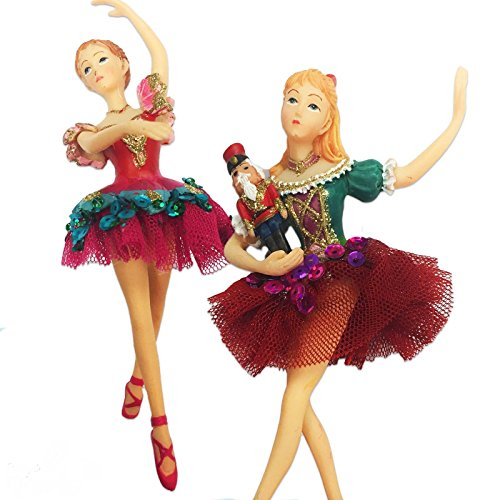 Gisela Graham Set di 2 Schiaccianoci Clara Ballerina Decorazione Albero di Natale Nuovo