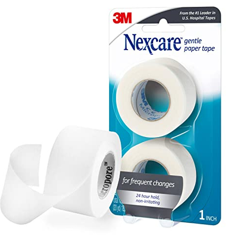 3M 78 Nexcare Gentle Paper First Aid Tape: 1 in. x 30 ft. (White) / 2-Pack