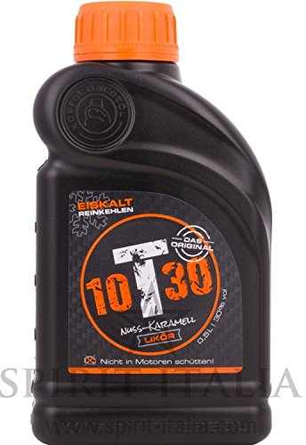 Kopfgetriebeöl 10T30 Nuss-Karamell Likör 0,5L - 30% vol - Schnaps aus der Öldose - Walnuss Likör - Nusslikör mit Tonkabohne