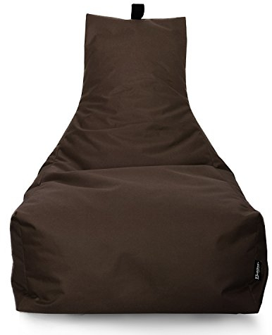 Lounge Sitzsack Liege Beanbag 32 Farben wählbar 90cm(Ø) Rückenlehne Bodenkissen Indoor Outdoor Sitzsäcke Gaming Kinder Bean Bag Erwachsene Riesensitzsack gefüllter Sessel (Braun)