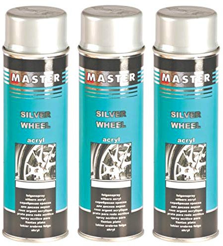 Troton Llantas Barniz 3 x 500 ML Spray Plata Llantas Barniz Spray Llantas Plata Auto