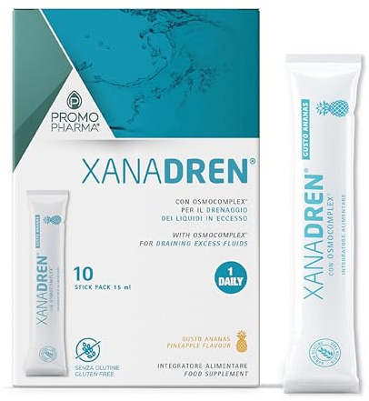 Xanadren MD - Integratore Alimentare, con Betulla, pilosella, equiseto, ortica - Per drenare liquidi in eccesso e favorire i naturali processi di diuresi - Ananas, 10 stick da 15 ml