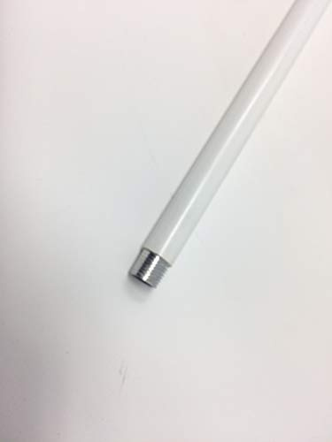 Gewinderohr Alu Weiß M10x1 Aluminiumrohr PVC Lampen- Leuchtenrohr Rohr (40cm)