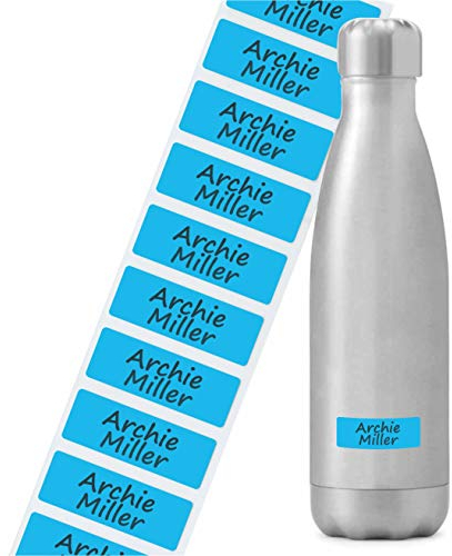 Nametape Express - Water Bottle Labels Personalised Dishwasher Proof/Waterproof Nametags/Nametapes by FunnyBone™ Stickers for Lunch Boxes (40 Labels)