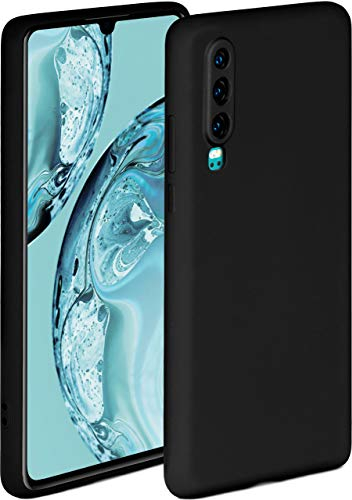 ONEFLOW Soft Case für Huawei P30 Hülle aus Silikon mit Kameraschutz, Silikonhülle mit erhöhtem Schutz fürs Display, Backcover Schutzhülle, weiche Handyhülle, Schwarz