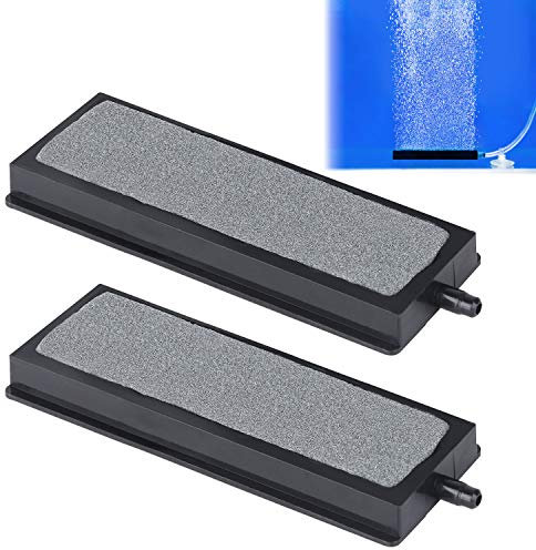 Uniclife Aquarium 10cm Air Stone Bar Cuboid Bubble Diffuser Release Tool with Suction Cup Clip Accessories for Nano Air Pumps Small Buckets and Fish Tanks, 2 Pack