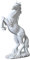 LOVIVER Nordic Style Resin War Horse Statue Laufende Pferdeskulptur Tierfigur Schreibtisch Dekorative Ornamentation Collection Geschenk, Weiß