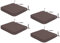 HOBBYGARDEN 4er Set Stuhlkissen/Sitzkissen 48x45 cm Sitzauflagen Polsterauflagen Outdoor/Indoor Außen/Innen Garten Freizeit Sommer - Braun