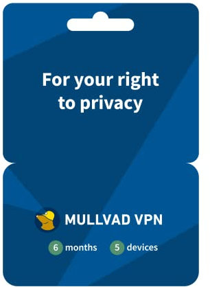Mullvad VPN | 5 Devices for 6 Months | Protect Your Privacy with Easy-To-Use Security VPN Service