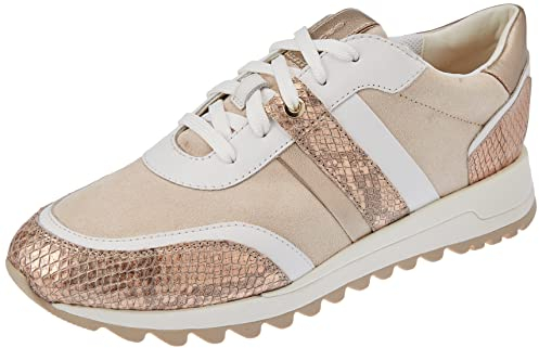 Geox Damen D Tabelya Sneakers, White Rose Gold, 38 EU