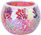 EXCEART Mosaik Kerzenhalter Glas Votiv Kerzenhalter Transluzenten Teelicht Tasse Tisch Kerzenhalter Dekoration Glas Teelichthalter Bunte