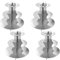 WUWEOT 4 Pack Round Cardboard Cupcake Stand, 3-Tier Silver Cupcake Holder Dessert Tower for 24 Cupcakes, Perfect for Wedding, Birthday Party, Baby Shower and Graduation
