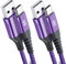 2-Pack 3M USB C Cable 3.1A Fast Car Charger Cable Compatible for iPhone 16 15 Plus Pro Max, Samsung Flip/Fold 5 4 3 S10 S9 S8 S20 S21 S22 S23 A15/14/13/12 A25/A35/A34 A55/54, Pixel 8 7 6, Tablets
