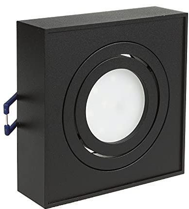 Maclean MCE464B Einbaurahmen GU10 Einbaustrahler Rahmen Einbauleuchte Deckenleuchte max. 35W IP20 (Eckig, Schwarz)