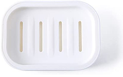 Porte-savon carré en plastique pour salle de bain, cuisine, facile à nettoyer, blanc