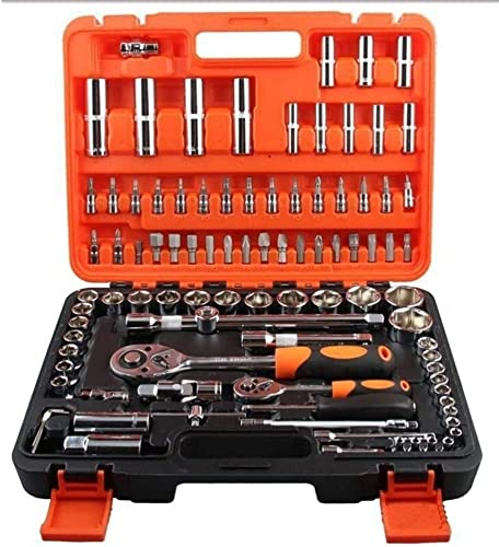 GXBCS Ratchet Spanner Socket Set Socket Wrench Set 94Pcs (1/4 and 1/2 Inches) Sockets Ratchet Wrench Combo Tools Kit 1012