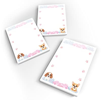 Junapack 12 Mini-Notizblöcke Hund Hunde Mitgebsel für Kindergeburtstag Gastgeschenke für Mädchen Jungen Jungs / A7-Format