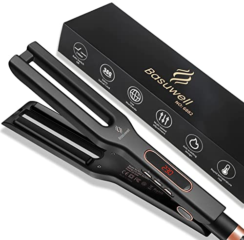 Basuwell Professional Hair Straighteners Wide Plates for Thick Hair Five-Speed Temperature Control Voltage Salon Fast Hair Styler UK Plug (3)