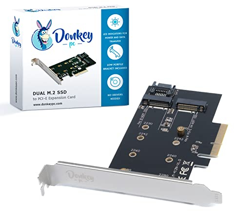 Donkey pc EXPASSION PCIe 3.0 x4 auf M.2 NVME SSD Adapterkarte, DONKPCIEM2B, kompatibel mit Windows, Linux, Personal Computer, Laptop