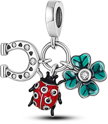 Pandach Damen Charm Anhänger für Armband 925 Sterling Silber Charms Beads passend für Armband und Halskette, Kompatibel mit Europäischen Armbänder für Frauen Mädchen C2