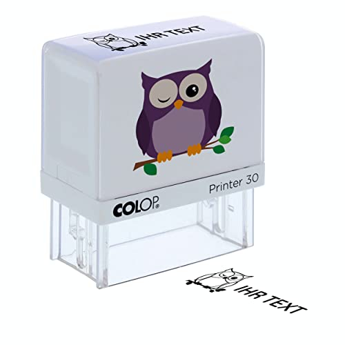 stempel-fabrik Kinderstempel Namensstempel/Personalisierter Adresstempel - Stempel für Kinder mit Motiv Eule für Schüler/Schule und Kindergarten als Geschenk