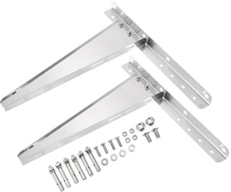 sourcing map Wall Mounting Bracket for 9000-36000BTU Ductless Mini Air Conditioner Heat Pump Systems Support Condenser 20x20 Up to 770 Lbs, Stainless Steel 1 Set