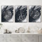 HMDKHI Islamisches Silber Arabische Kalligraphie Leinwand Malerei, Allah Islamische Zitate Leinwand Malerei Bilder Deko (3pcs-40x60cm- Kein Rahmen,Schwarz-Weiß)