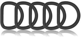 D-Ring aus Zink mit Silikon-Beschichtung 20mm, 5er Set, Materialstärke 4 mm, DIY Hunde-Halsband, nichtrostend, Ideal mit Paracord 550, Farbe: Schwarz