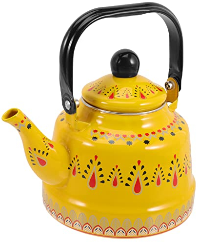 ERINGOGO Enamel Tea Kettle 1.7L Teapot with Handle for Home Brewing Tea and Coffee