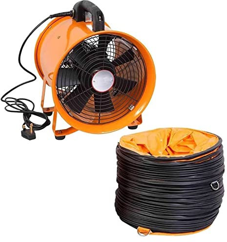 ALIKKA 8/10/12/16 Inch Industrial Extractor Blower,Commercial Exhaust Workshop Ventilation Fan,Portable Ventilator Dust Fume Extractor with 5 Meter Duct,16in