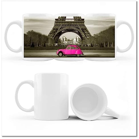 Kaffee-Teetasse Tasse mit Foto rosa Citroen in Paris Nr. H819Z_Cup