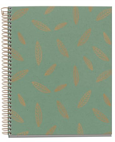 Miquelrius - Notebook A5 (148 x 210 mm), horizontale Streifen 7 mm, 120 Blatt 70 g/m², Kartoneinband mit Kupferdetails, 4 farbige Streifen, Kupferspirale, Kollektion Feeling Mallorca, Blätter