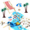 Aolso Strand-Mikrolandschaft, 12 Stück Miniatur Dekoration Mini-Stranddekorationen, Miniatur Dekoration, Miniliegestuhl, Sonnenschirm Kleine Palme Deko Accessoires, Puppenhausdekoration