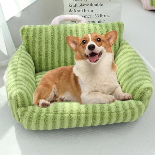 RUYICZB Hundesofa Für Mittlere Hunde, Hundebett Flauschig Atmungsaktiv Haustierbett Hundematratze Hundekorb Mittelgroße Hunde Katzensofa Hundecouch Weiche Polsterung,Grün,23.62 * 19.68inch