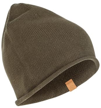 camel active Damen Leichter Strickbeanie aus Baumwolle Dunkel Khaki, Womenswear-OS