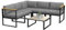 Outsunny Gartenmöbelset Outdoor Eckgarnitur Zeitgenössisches Design 6-teilig für 5 Personen - aus Aluminium - hoher Komfort